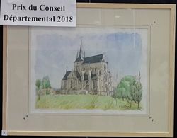 Eglise de Royaucourt-et-Chailvet, aquarelle